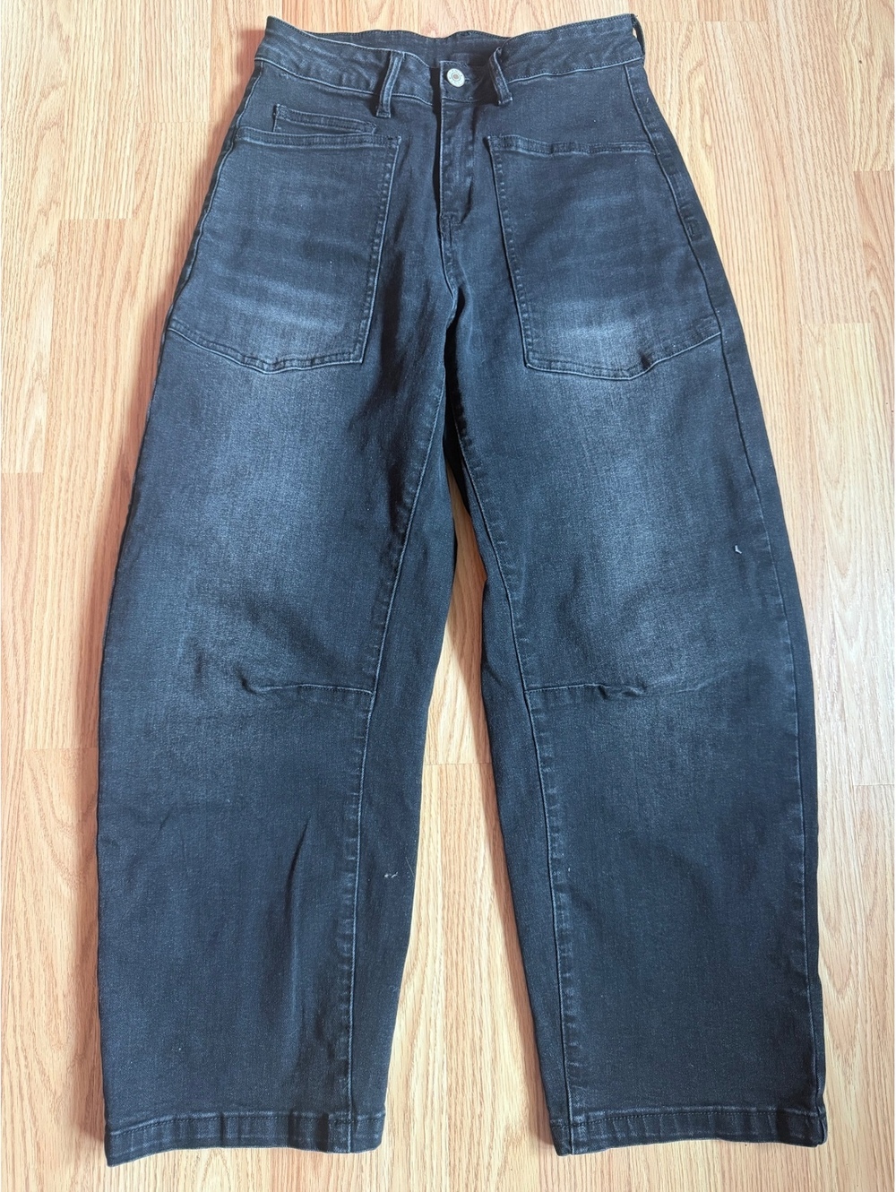 Unbranded Black Barrel Jeans Size 4 Short inseam